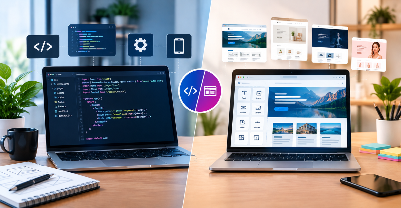 Custom Code vs Template Design